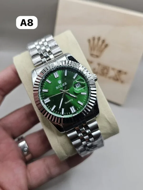 Reloj Rolex de Metal con Estuche de Madera - Image 6